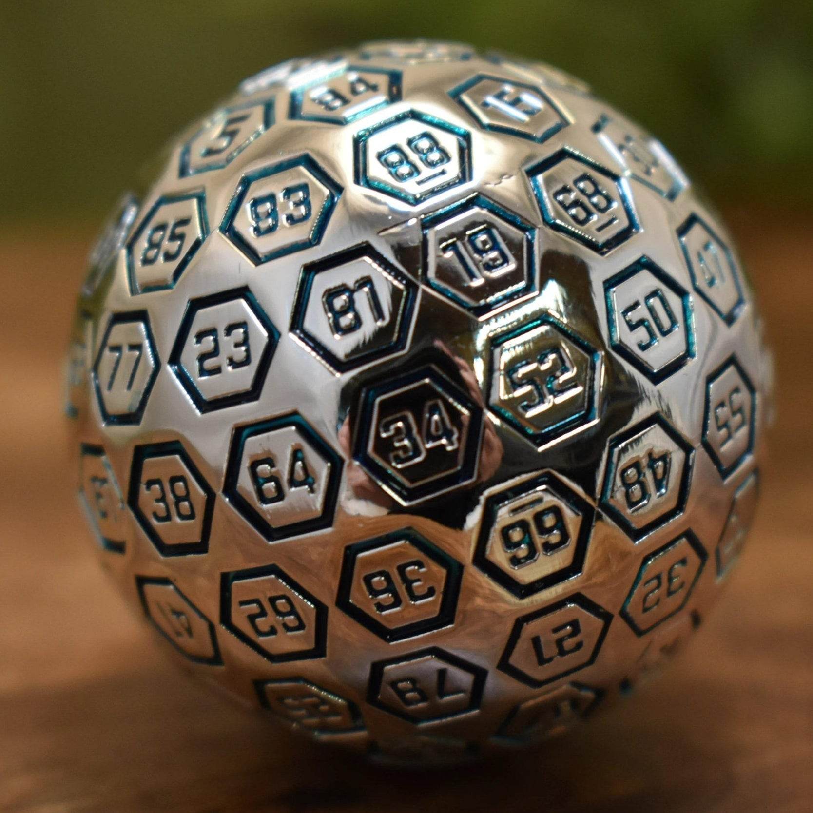 The Orb D100 - Aqua and Silver Metal Die - 