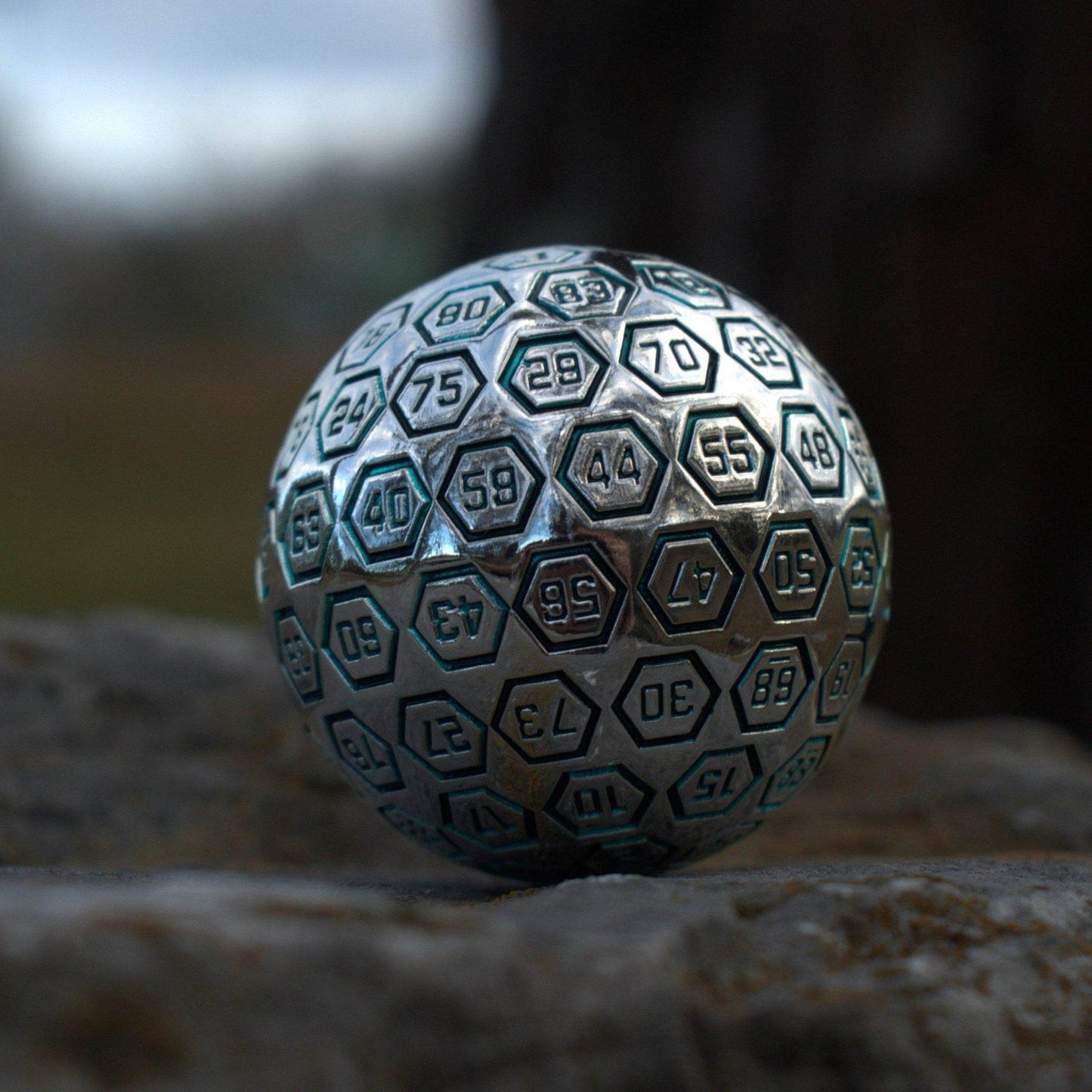 The Orb D100 - Aqua and Silver Metal Die - 