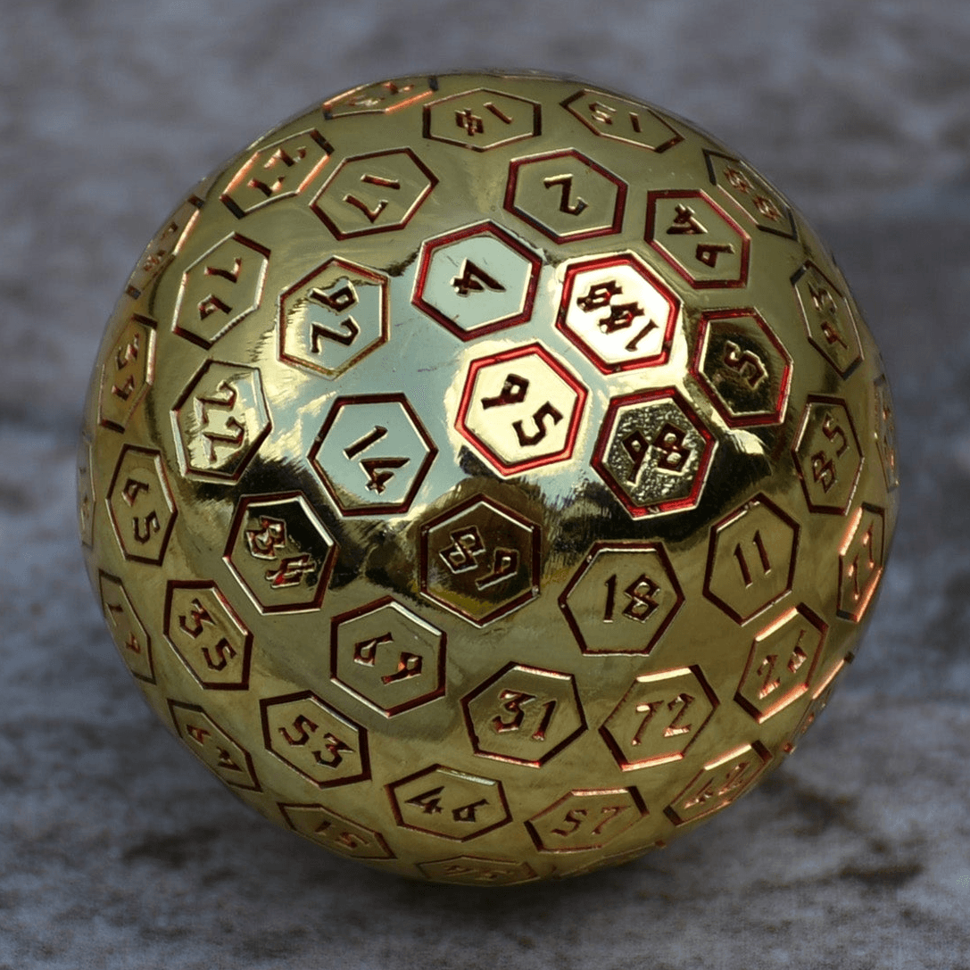 The Orb D100 - Red and Gold Metal Die - 