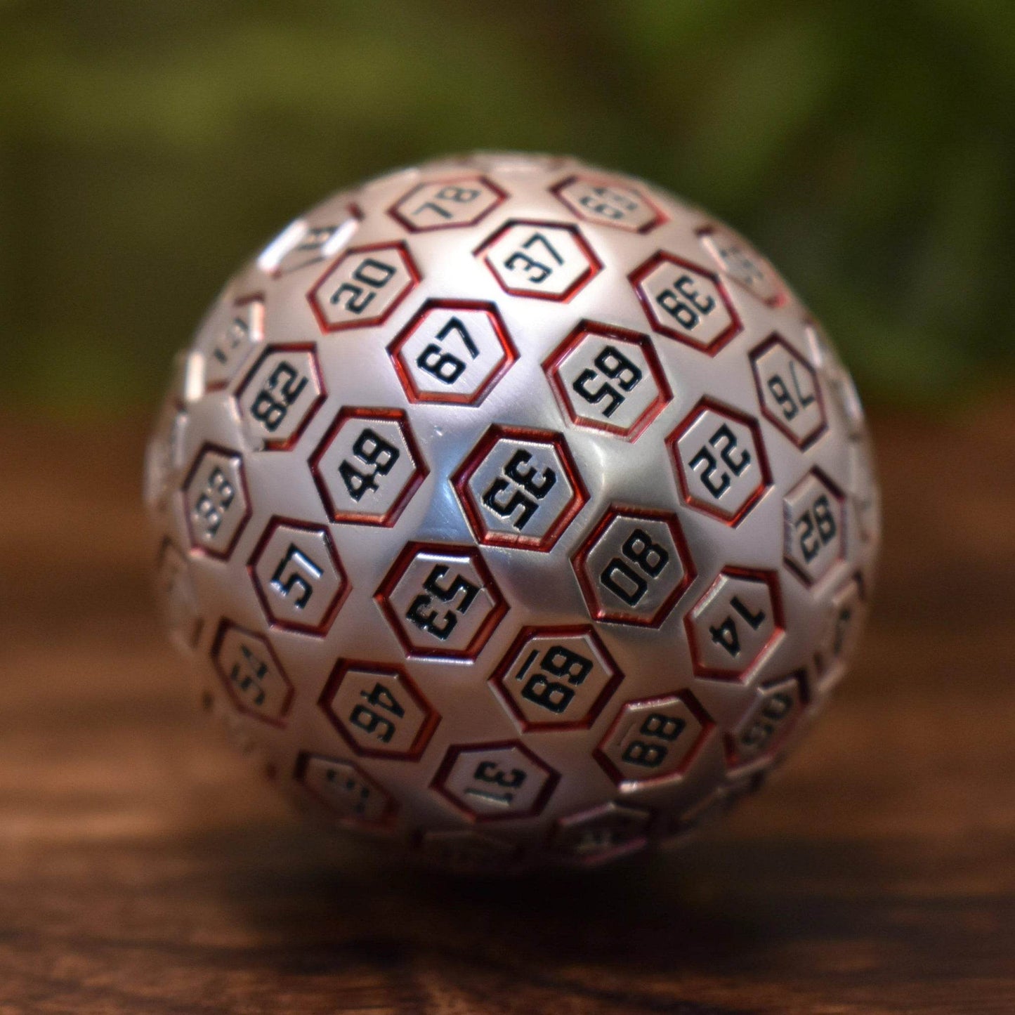 The Orb D100 - Red and Matte Silver Metal Die - 