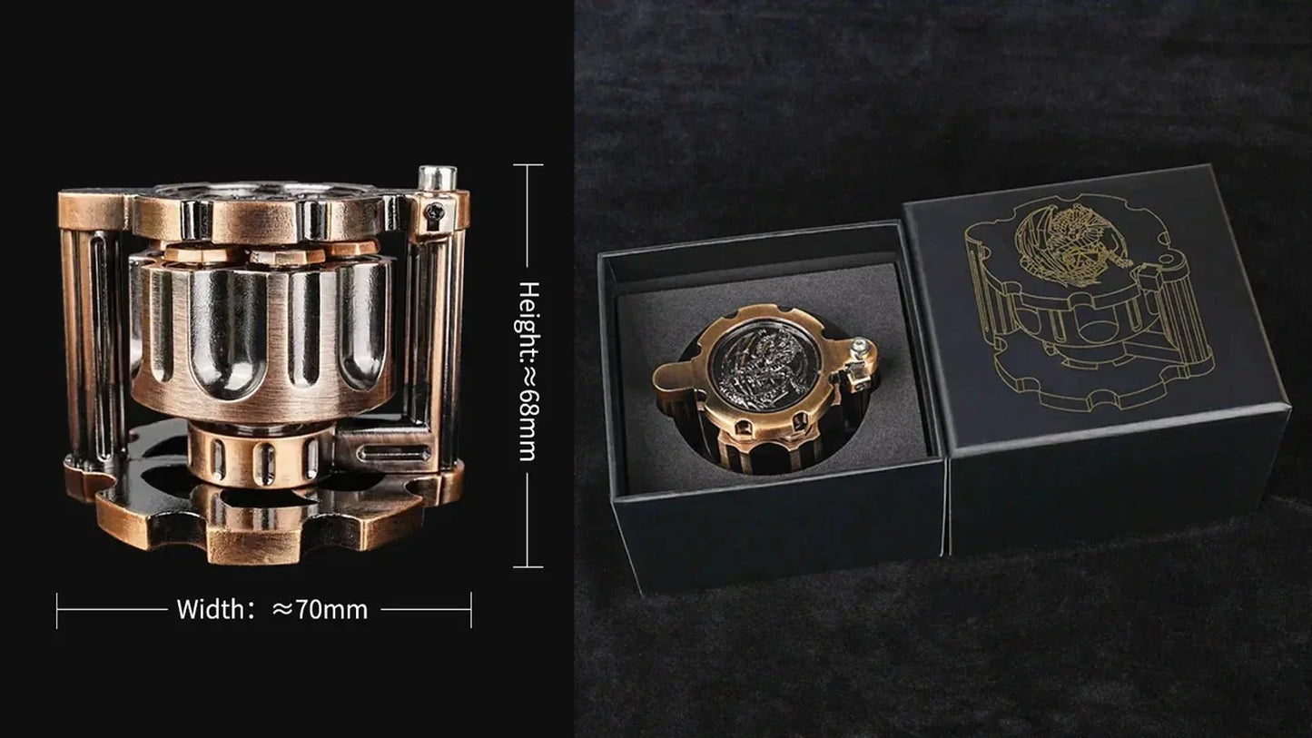 Unique dnd revolver dice set: 7 cool metal dnd bullet dice in the rotating revolver cylindrical magazine