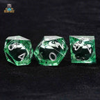 Green Transparent Resin 10-Sided Dice - No. 8 Billiard Liquid Core D10 Dice