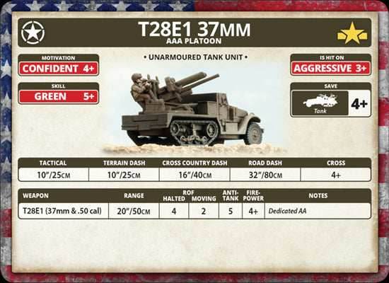 Flames of War: American 28E1 37mm AAA Platoon (Mid War) - 