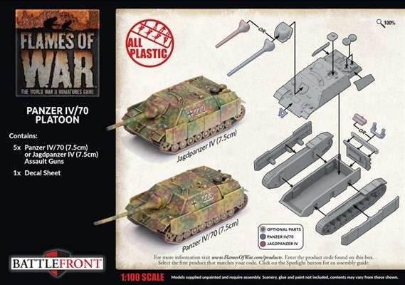 Flames of War: German Panzer IV/70 Platoon (Late War) - 