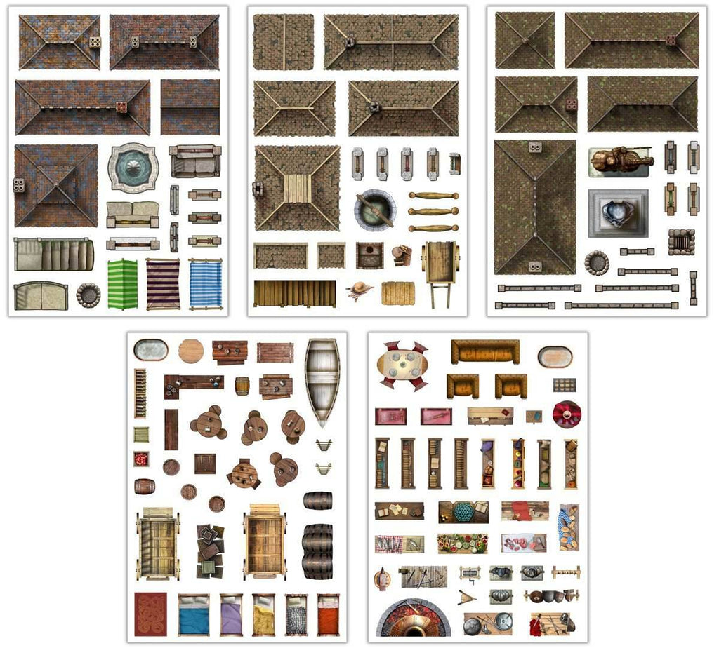 Battle Mats: Add On Scenery - Town Trimmings - 