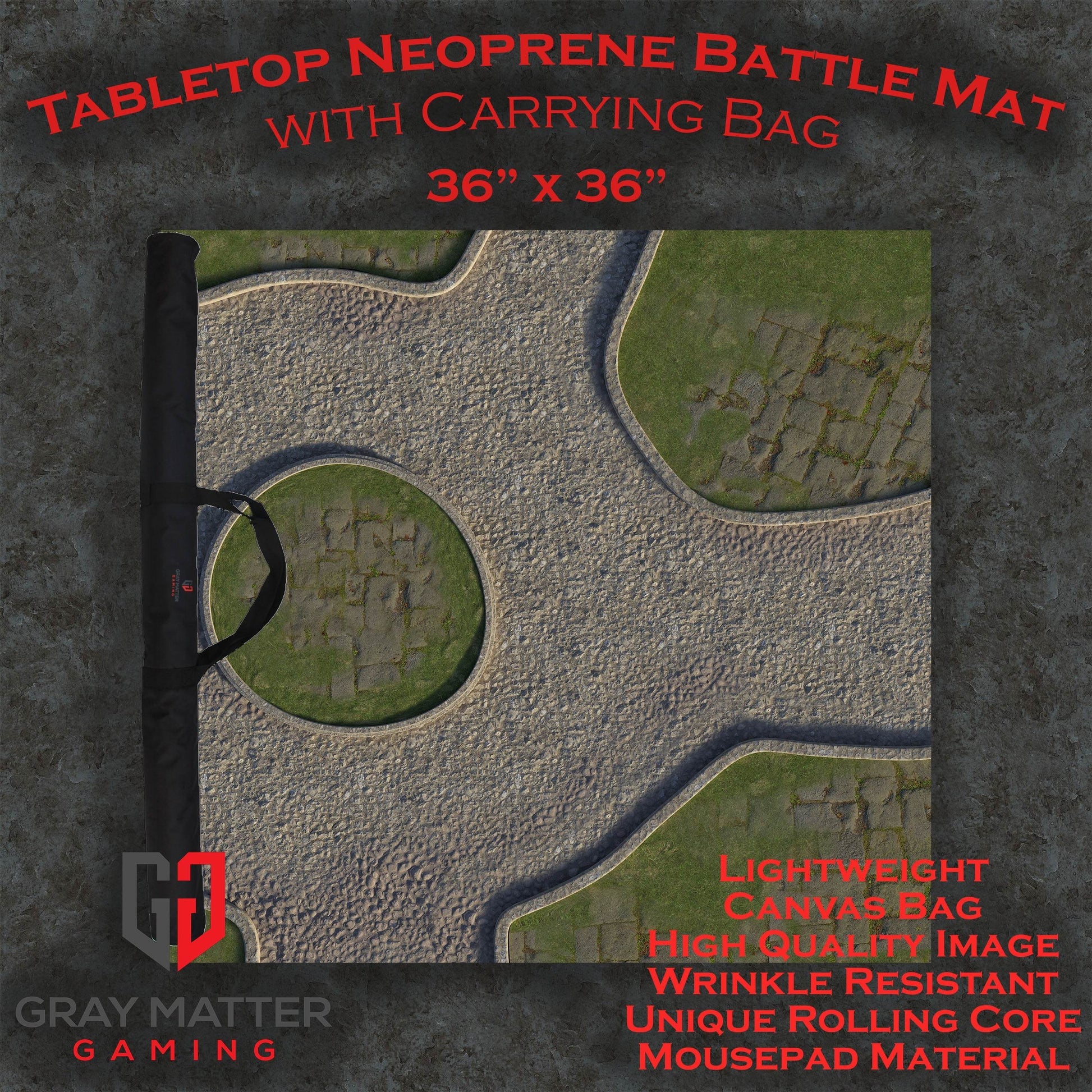 Town Center - Neoprene Battle Mat - Warhammer, AoS, 40K, Kill Team, MCP, Shatterpoint, Legion, More - 36x36