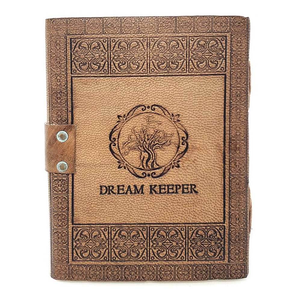 Tree of Life with Celtic Knots Leather Journal with Latch Closure - 