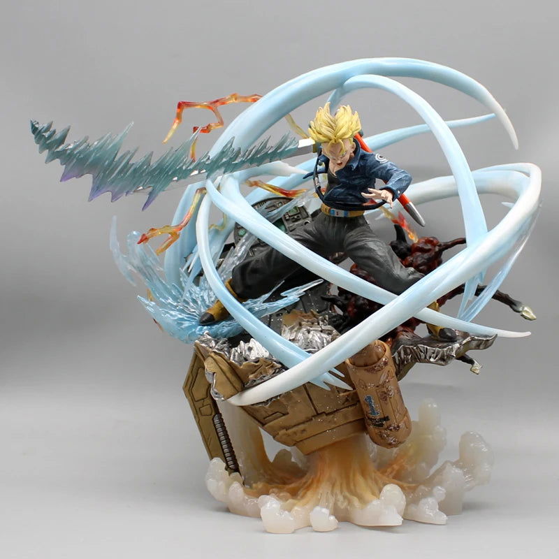 Trunks Shining Sword Attack 2 Heads Figures, Dragon Ball Z Anime Figurines Pvc Statue Gk Model 25 cm