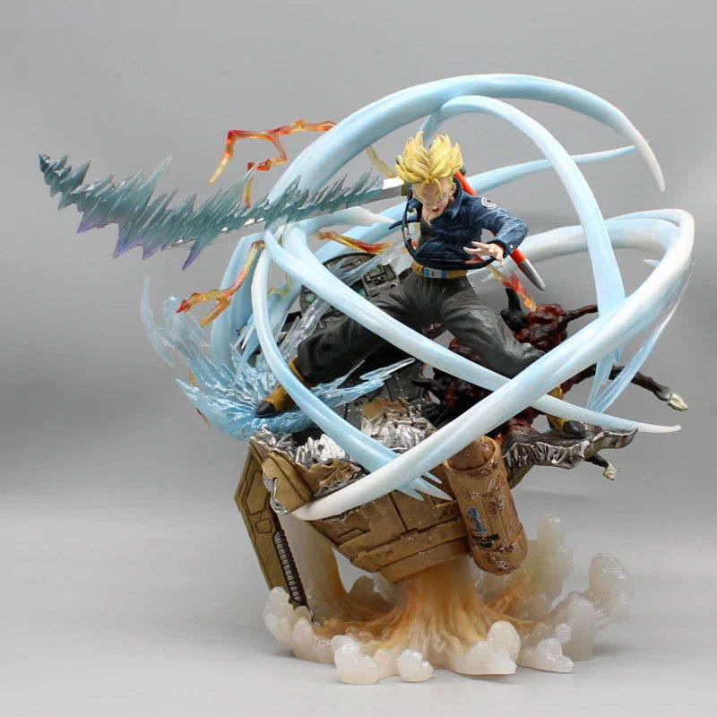 Trunks Shining Sword Attack 2 Heads Figures, Dragon Ball Z Anime Figurines Pvc Statue Gk Model 25 cm