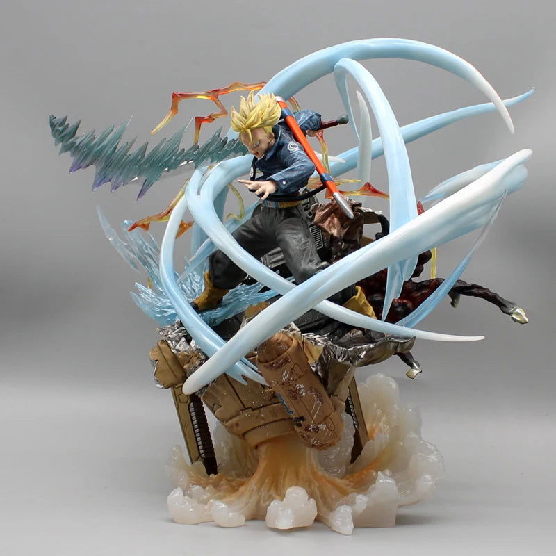Trunks Shining Sword Attack 2 Heads Figures, Dragon Ball Z Anime Figurines Pvc Statue Gk Model 25 cm