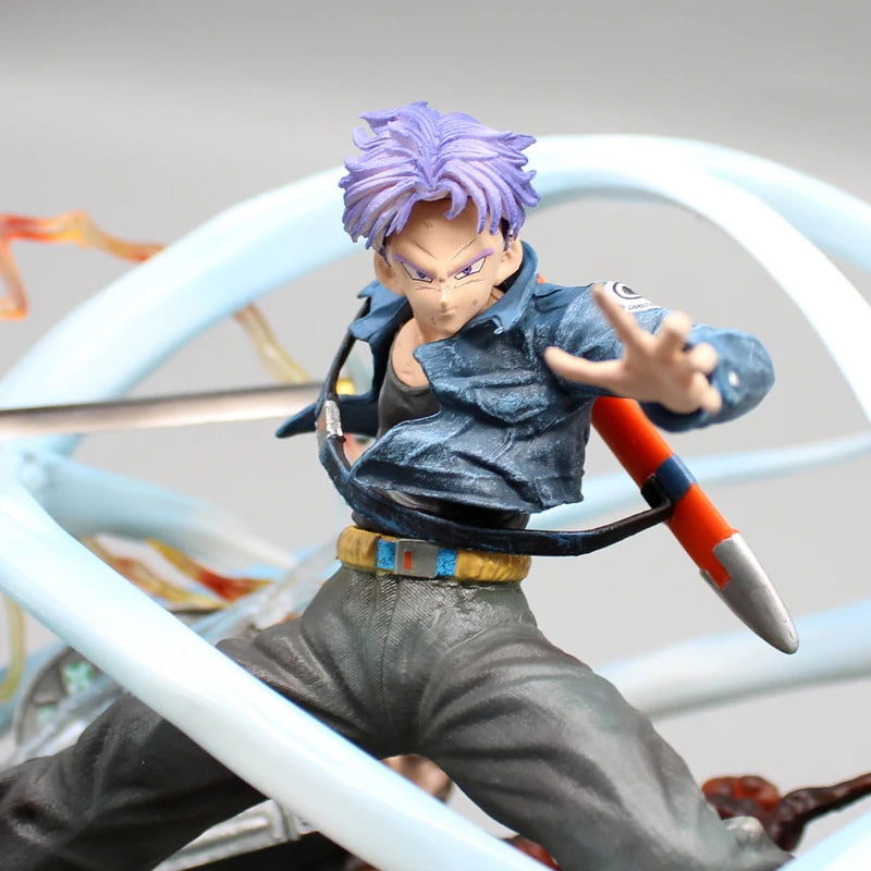 Trunks Shining Sword Attack 2 Heads Figures, Dragon Ball Z Anime Figurines Pvc Statue Gk Model 25 cm