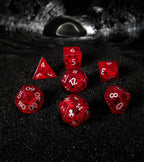 Kraken Dice Cracked Glass 7pc Dice Set - Tyrant Eye Red