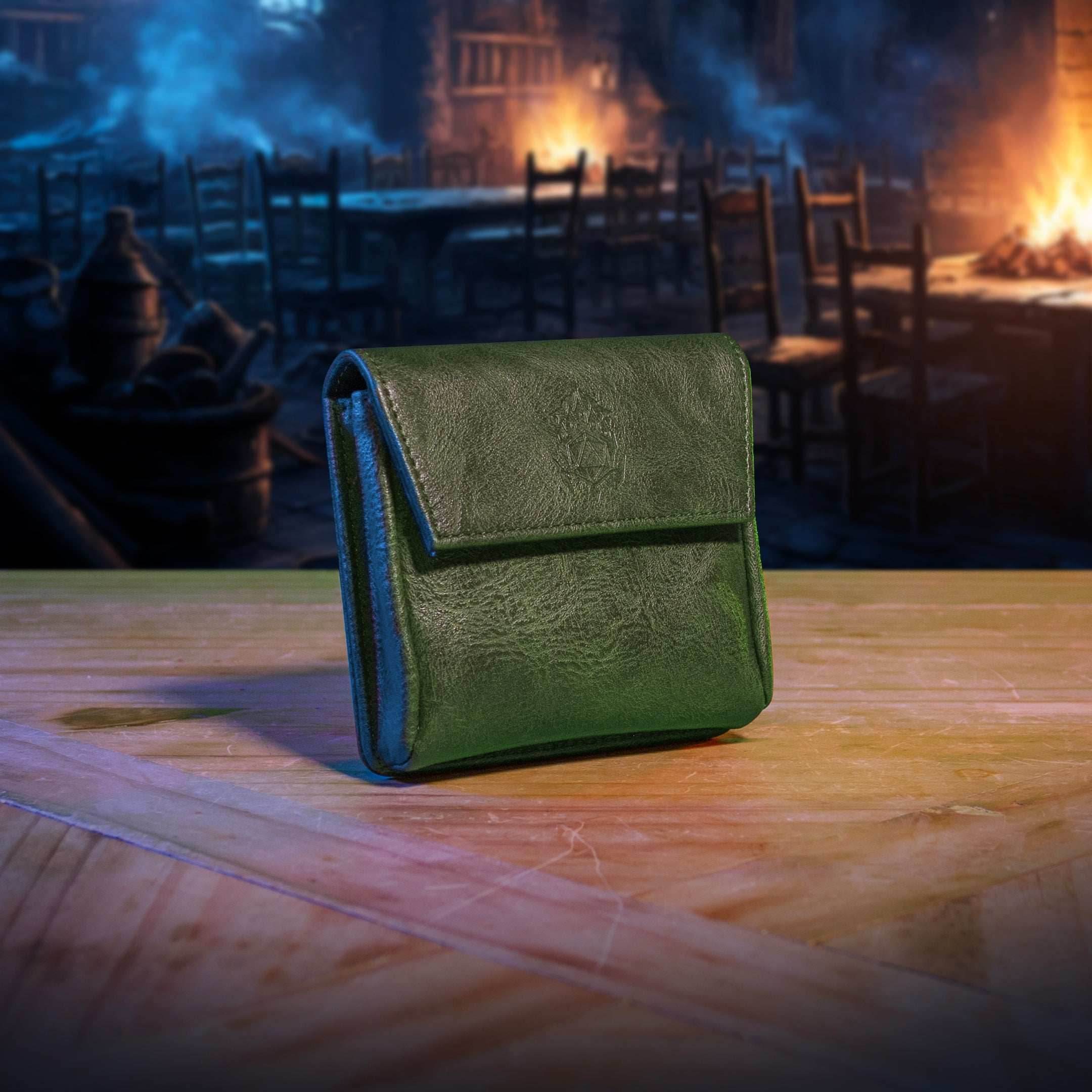 Small Magnetic Pouch - Compact Storage for DM Screen Accessories & Dice - Green