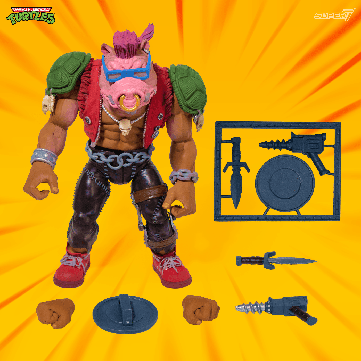 Super7 x Teenage Mutant Ninja Turtles Ultimates Bebop Wave 2 Action Figure TMNT - 