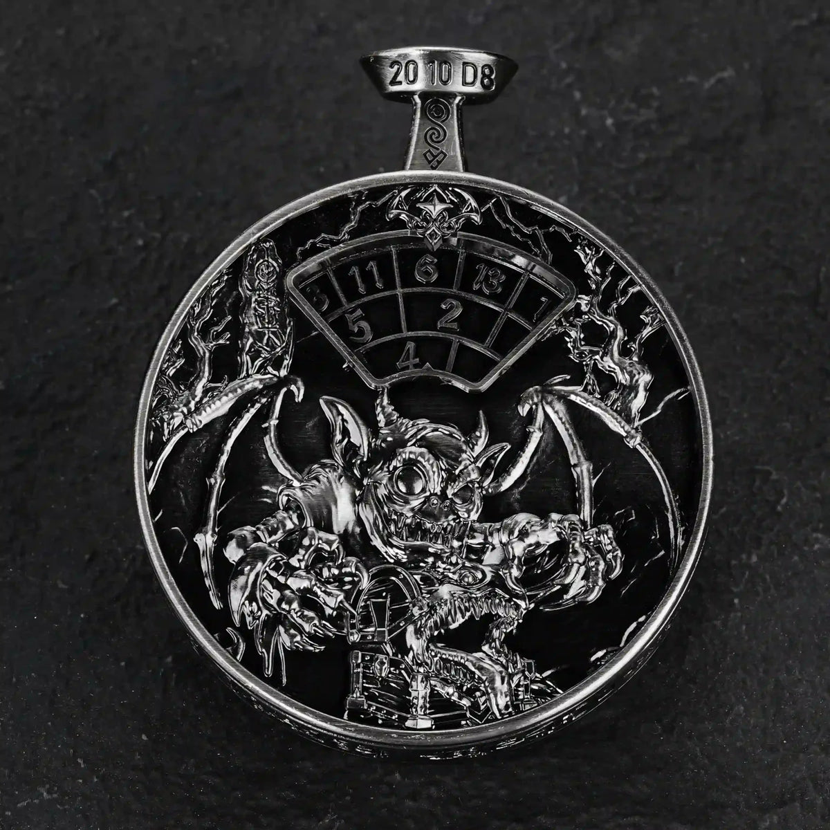 Unique Metal DND Spinning Dice Pocket Watch