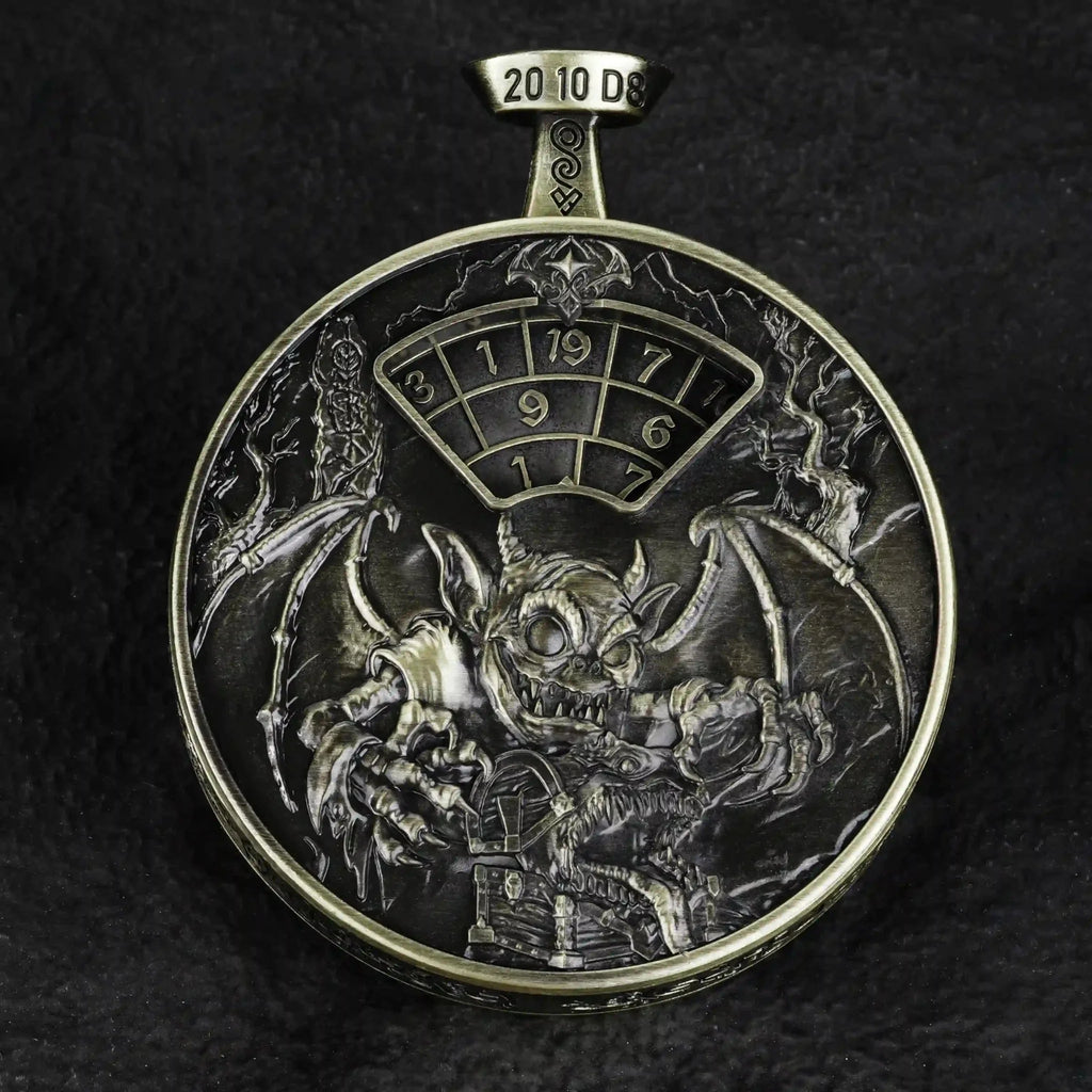Unique Metal DND Spinning Dice Pocket Watch