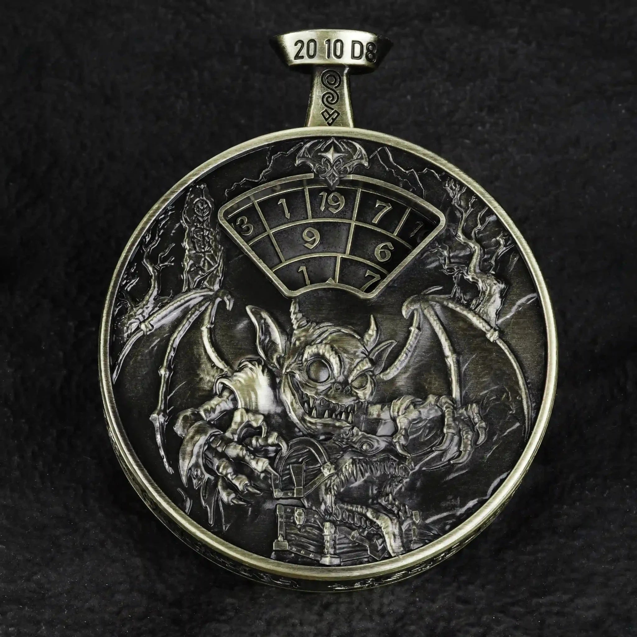 Unique Metal DND Spinning Dice Pocket Watch