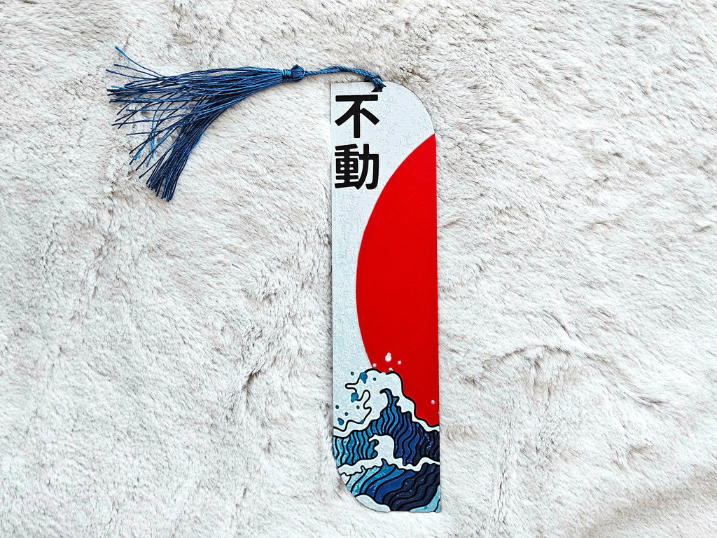 Unshakable Bookmark – Japanese Wave & Red Sun Kanji Bookmark