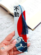 Unshakable Bookmark – Japanese Wave & Red Sun Kanji Bookmark