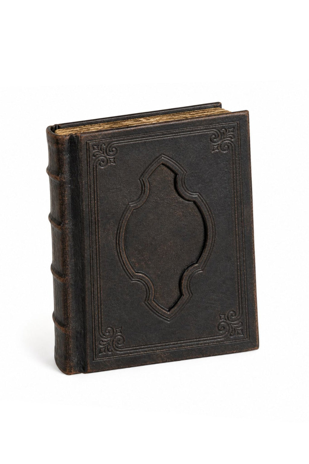 Hardback Leather Journal with Antique Deckle Edged Paper and Raised Cord Spine