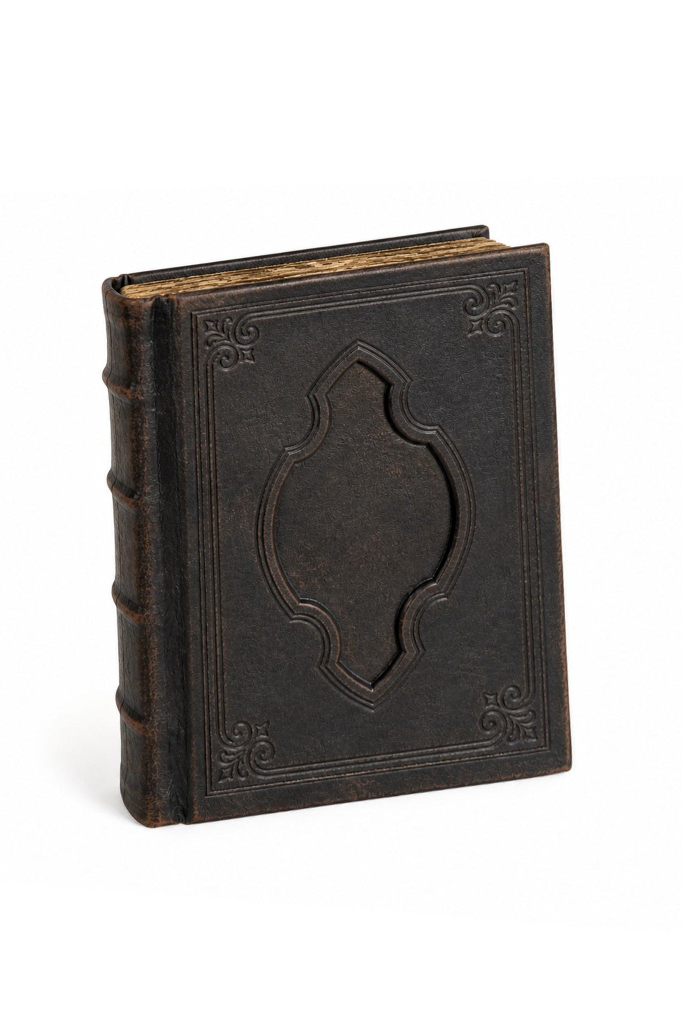 Hardback Leather Journal with Antique Deckle Edged Paper and Raised Cord Spine