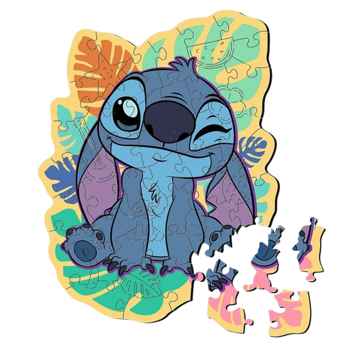 Trefl Kids Wood 50 Piece Wooden Contour Puzzle" - Happy Stitch / Disney Lilo&Stitch