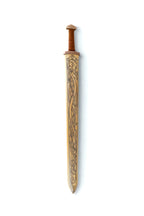 Large Wood Replica Viking Sword with Norse Motif