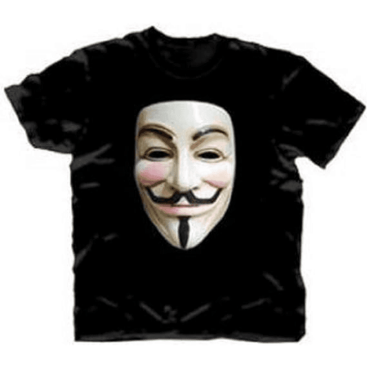 DC Comics V For Vendetta Photo Real Guy Fawkes Mask Adult T-Shirt Adult - S