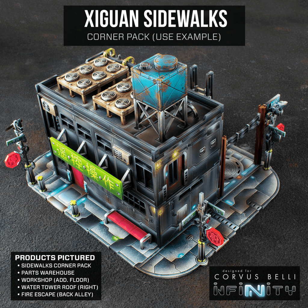 Xiguan Sidewalk - Corners - Color Printed