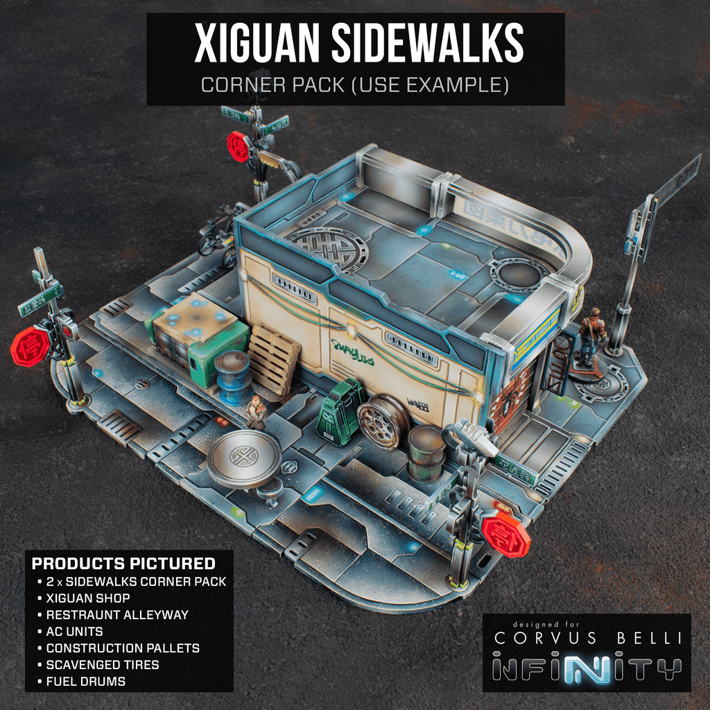 Xiguan Sidewalk - Corners - Color Printed