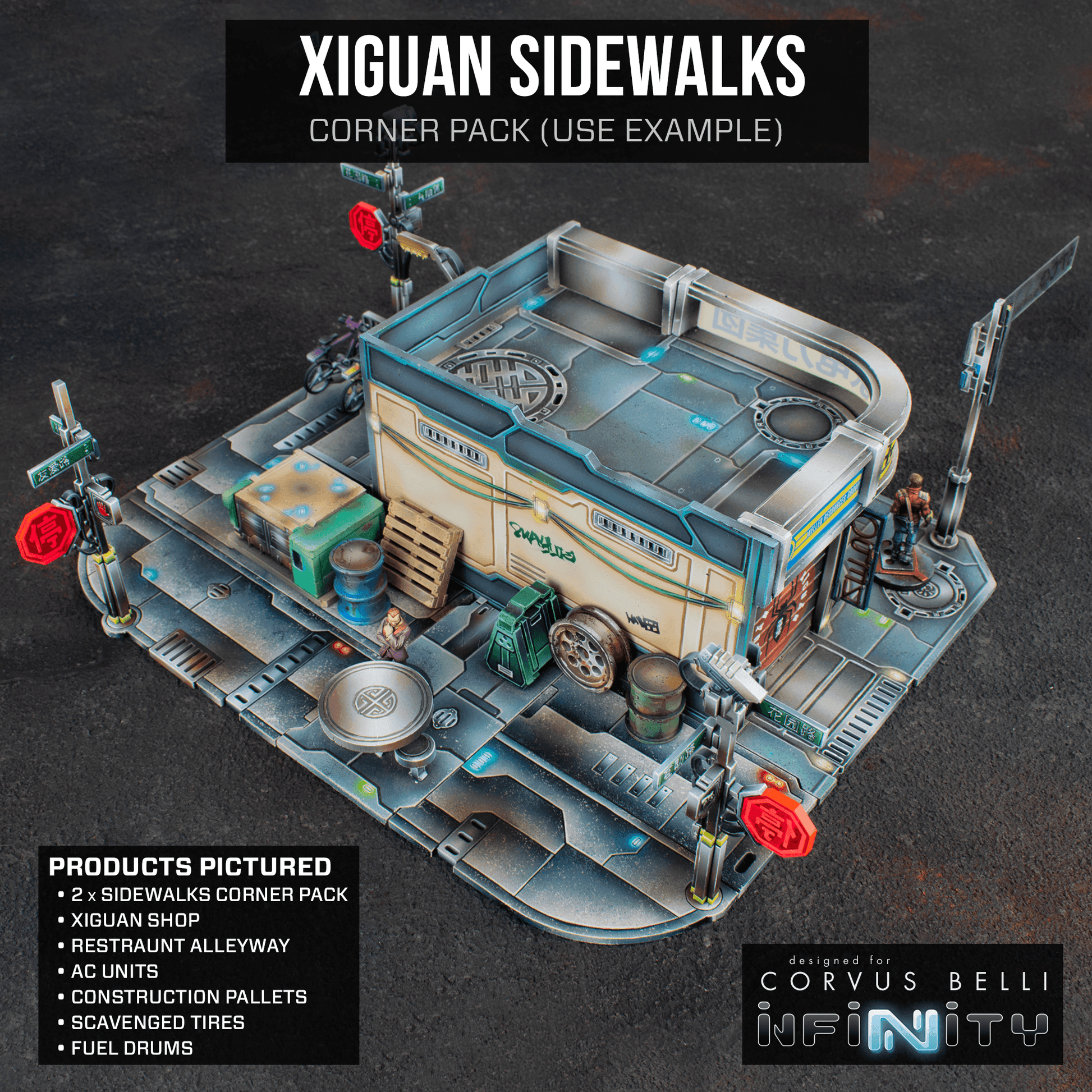 Xiguan Sidewalk - Corners - Color Printed