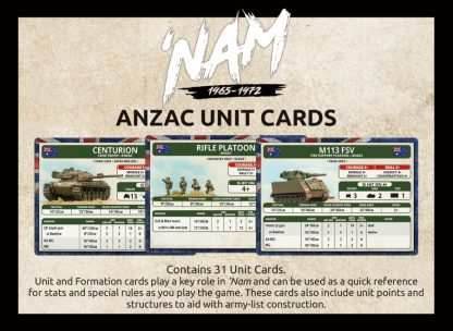 Flames of War: 'NAM - Australian and New Zealand Army Corps Unit Cards - 