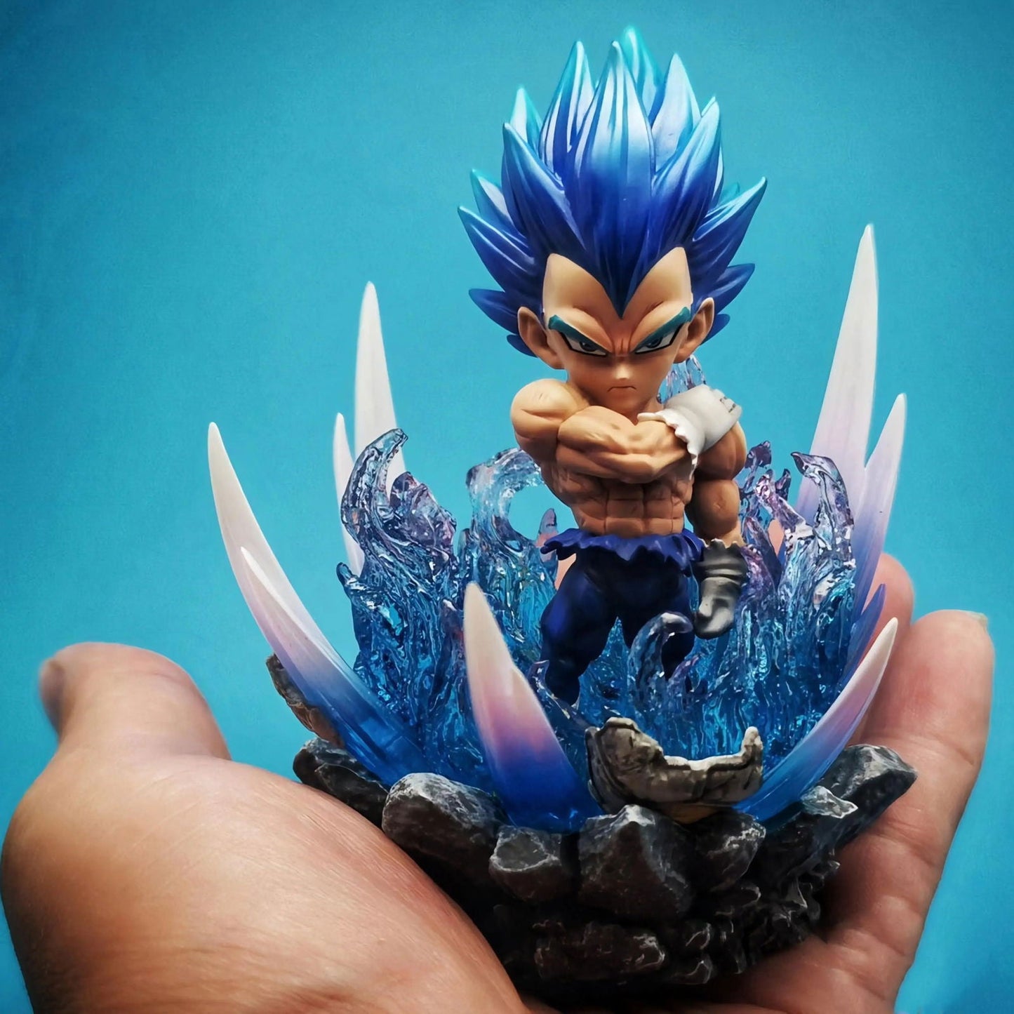 Vegeta, Goku, and Zamasu Anime Chibi LED Figures, Dragon Ball Super Cute Kawaii Mini Anime Figurines Collection 10 cm