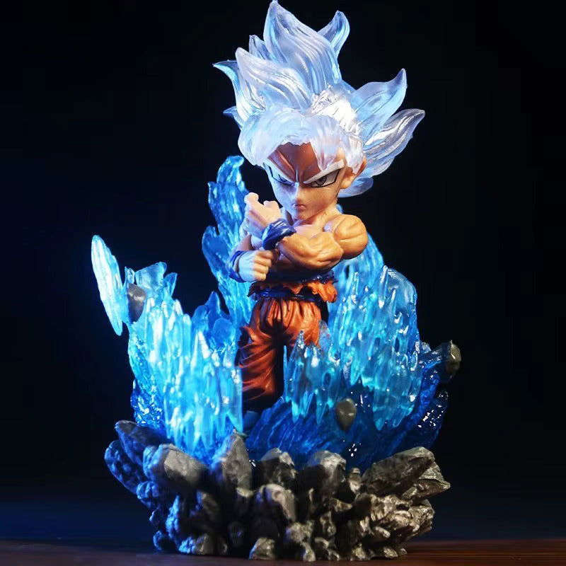 Vegeta, Goku, and Zamasu Anime Chibi LED Figures, Dragon Ball Super Cute Kawaii Mini Anime Figurines Collection 10 cm