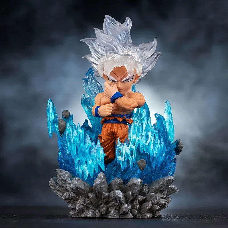 Vegeta, Goku, and Zamasu Anime Chibi LED Figures, Dragon Ball Super Cute Kawaii Mini Anime Figurines Collection 10 cm