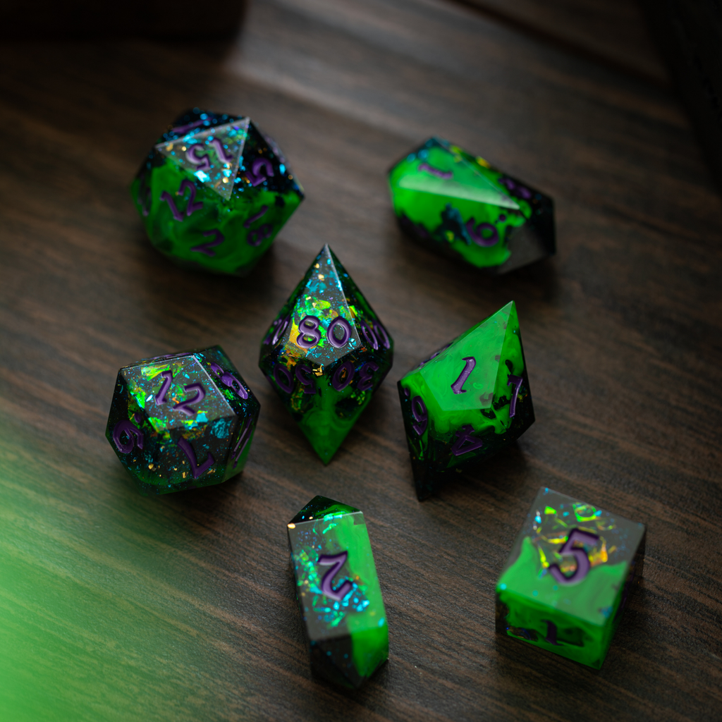 Venomous Rift Handmade Resin DND Dice Set