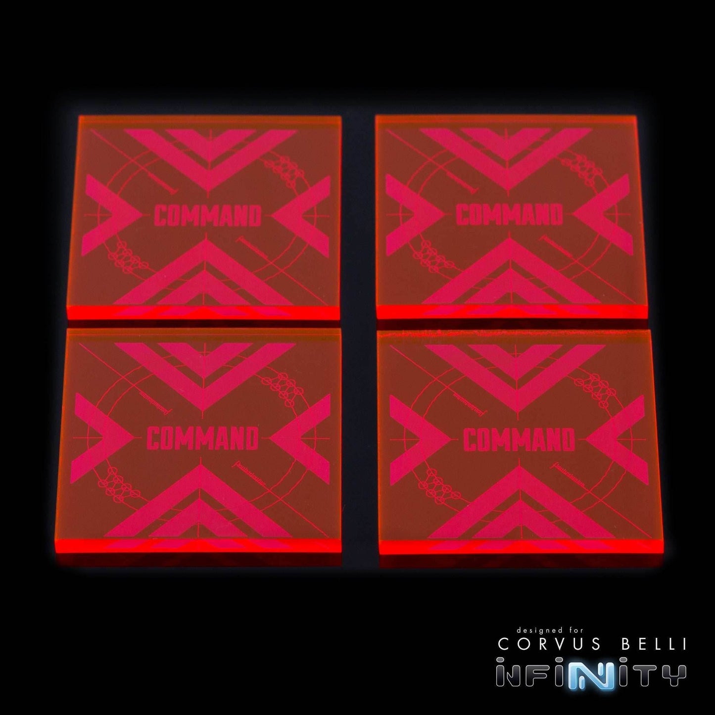 Command Tokens - Fluorescent Red / 4 Pack