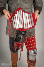 Splinted Leg Armour Suede Leather Red