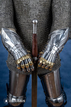 German Gauntlets 15th Cent. 1,2mm with Brass