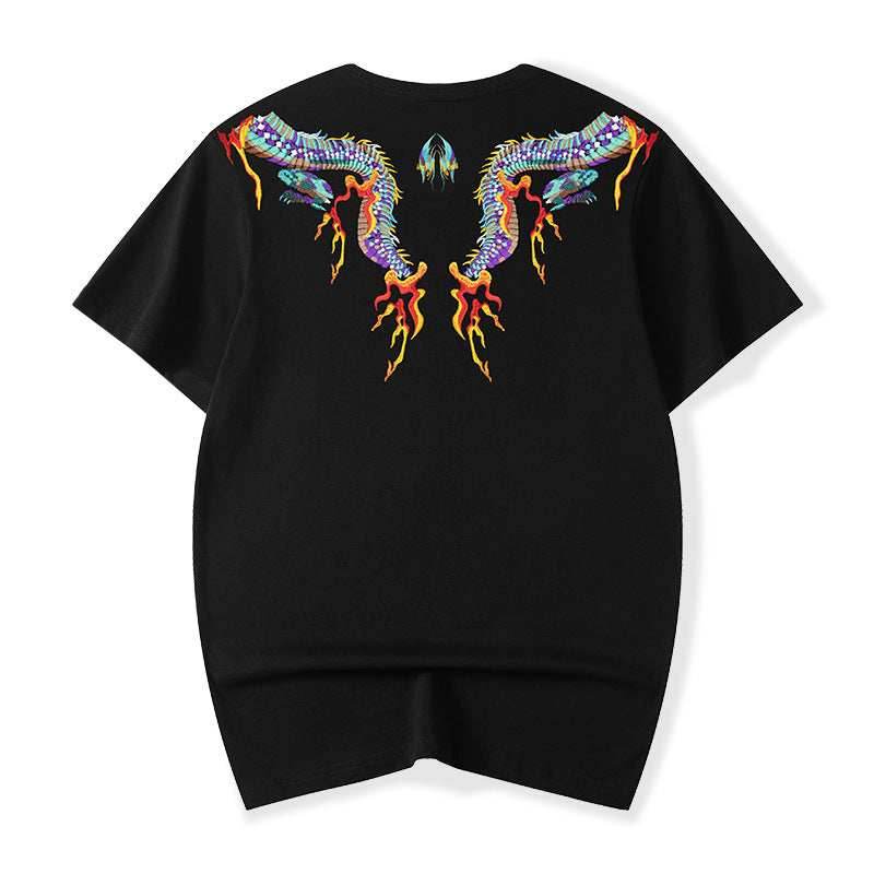 KH727 Flying Dragons Embroidery Tee - White / S