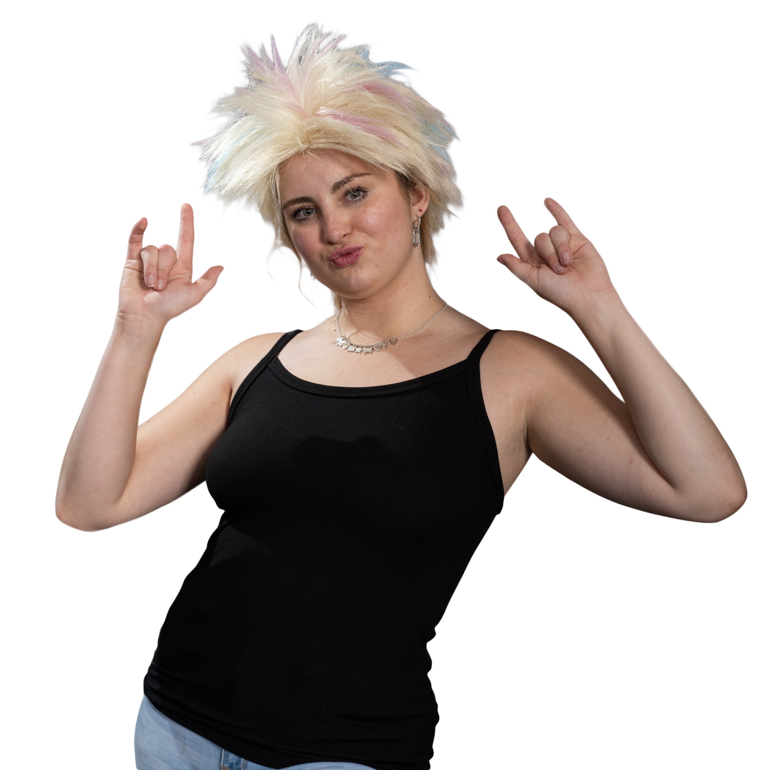 Weird Beauty Doll 1980's Short Hair Punk Halloween Cosplay Costume Blonde Wig