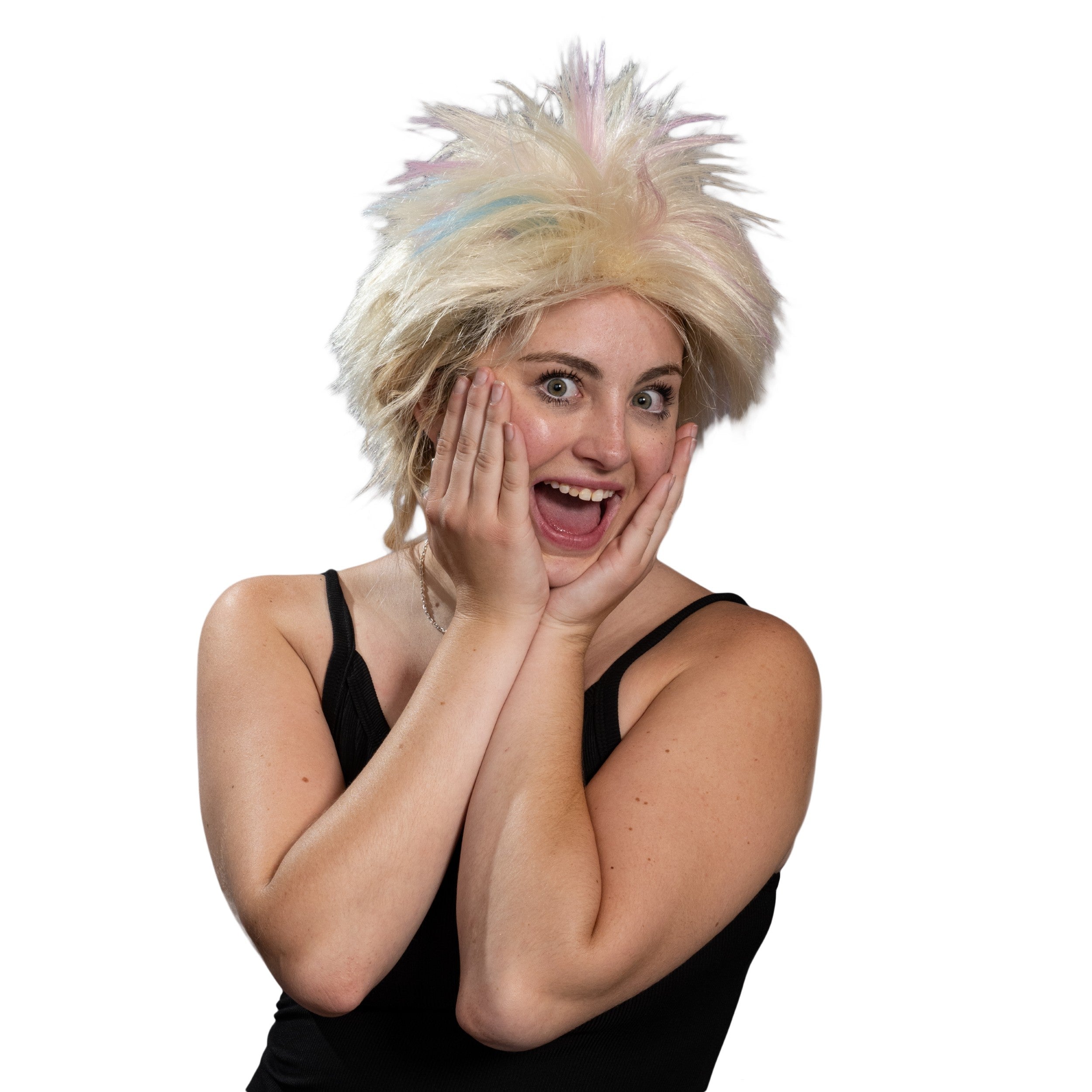 Weird Beauty Doll 1980's Short Hair Punk Halloween Cosplay Costume Blonde Wig