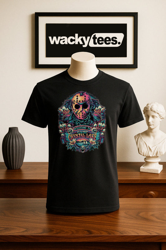 Welcome To Camp Crystal Lake Jason Voorhees Horror Terror Halloween Graphic Tee Shirt