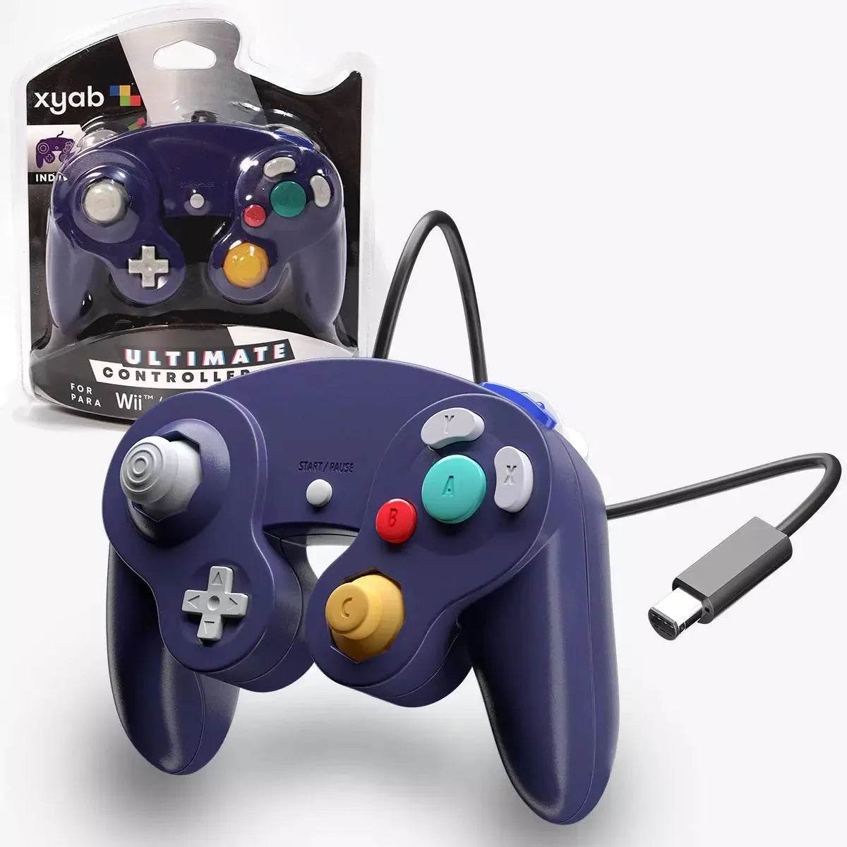 Wired Controller - Compatible With CameCube® / Wii® / Wii U® / Switch® (XYAB) - Indigo