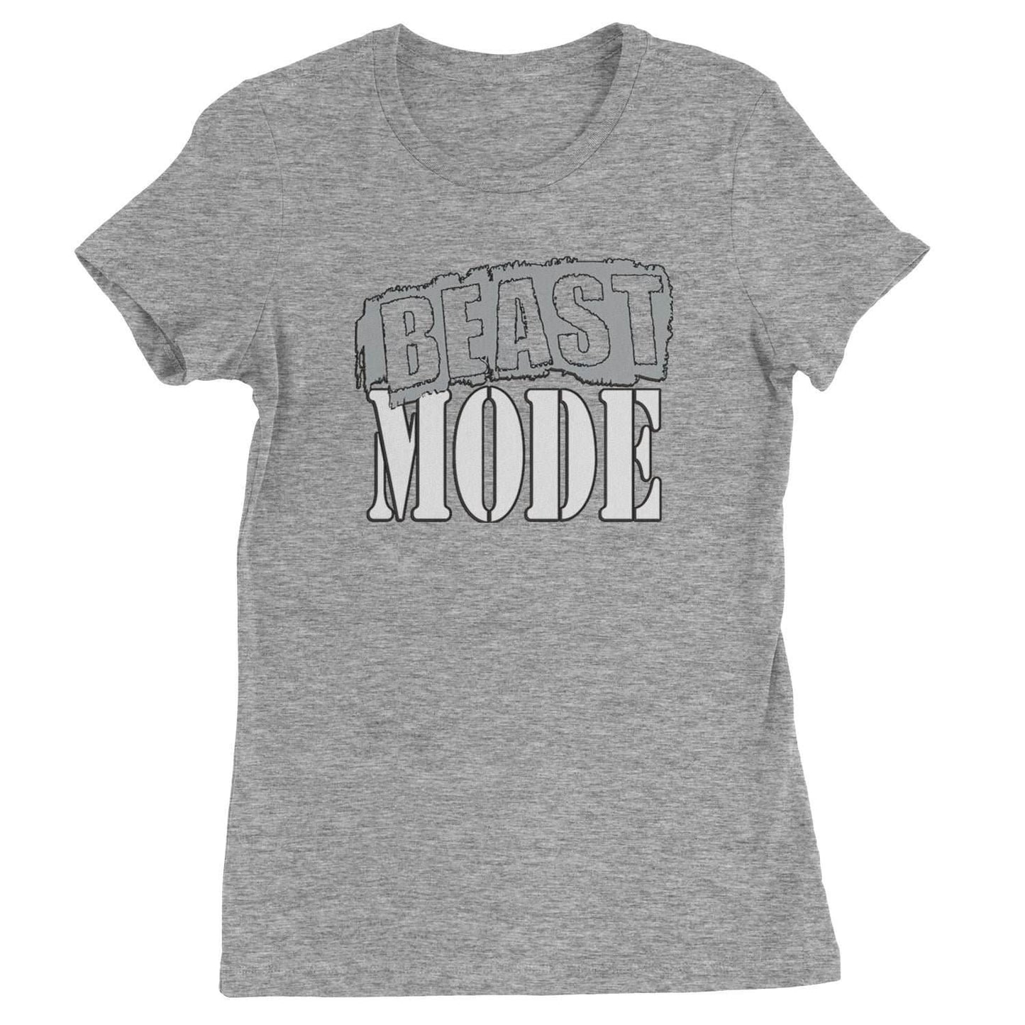 Beast Mode Training Gym Workout Womens T-shirt - Heather Grey / Womens X-Small