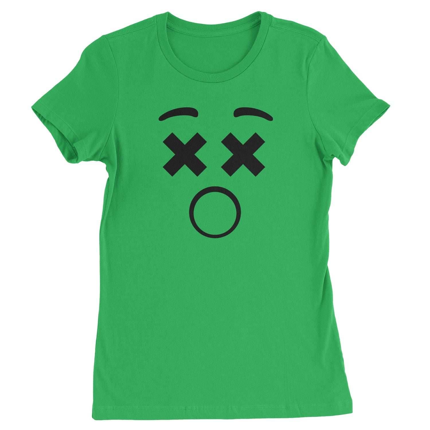 Emoticon XX Eyes Smile Face Womens T-shirt - Kelly Green / Womens X-Small
