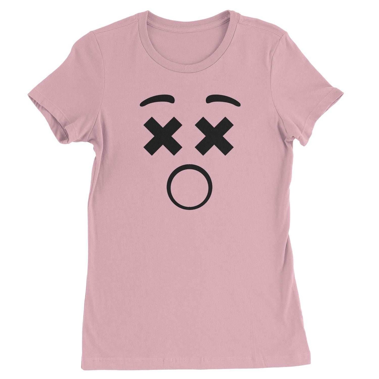 Emoticon XX Eyes Smile Face Womens T-shirt - Light Pink / Womens X-Small