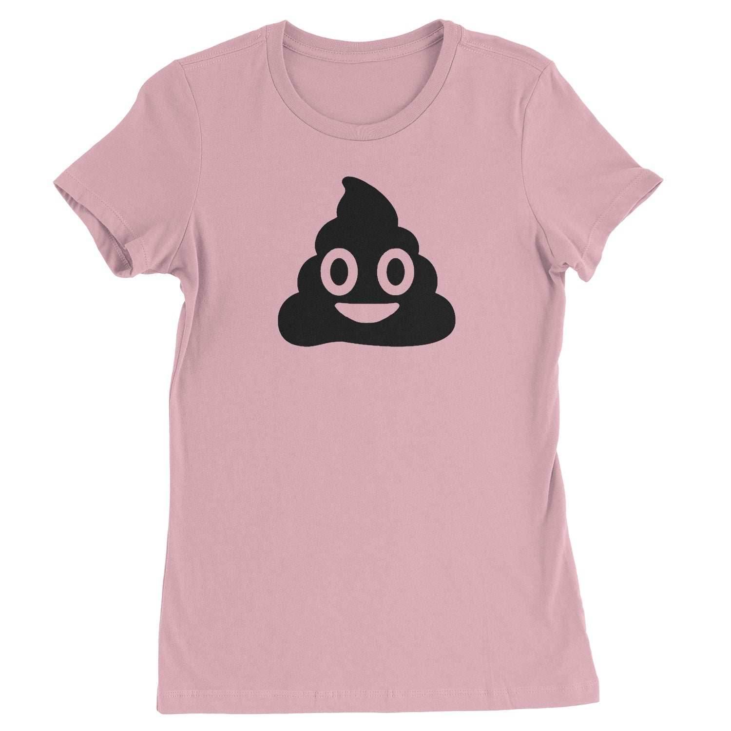 Emoticon Poop Face Smile Face Womens T-shirt - Light Pink / Womens X-Small