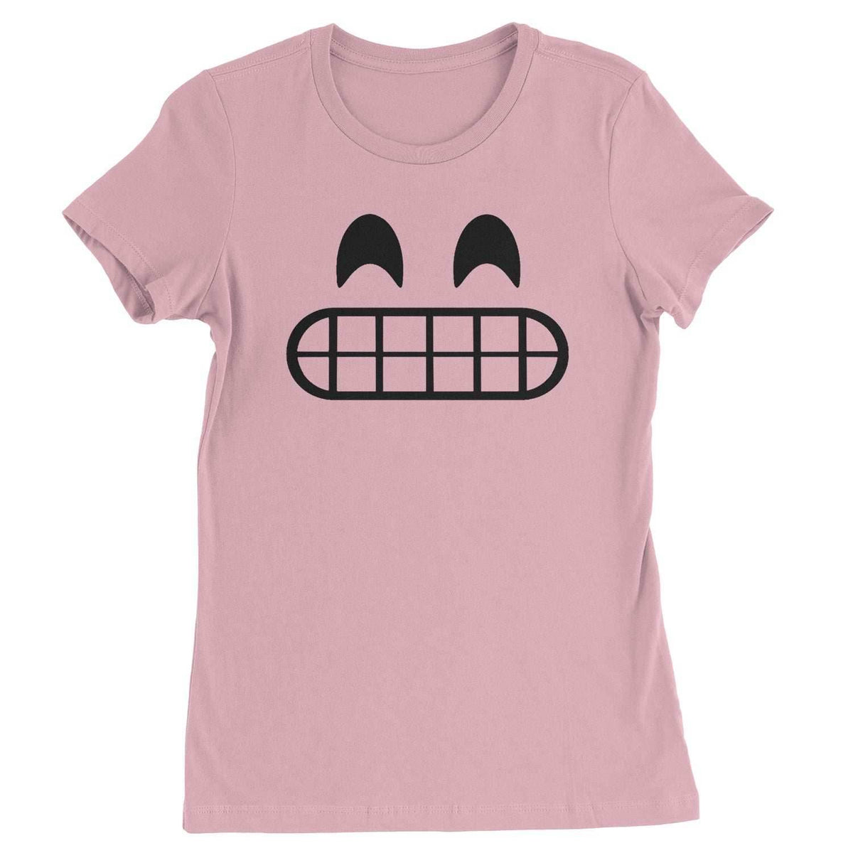 Emoticon Grinning Smile Face Womens T-shirt - Light Pink / Womens X-Small