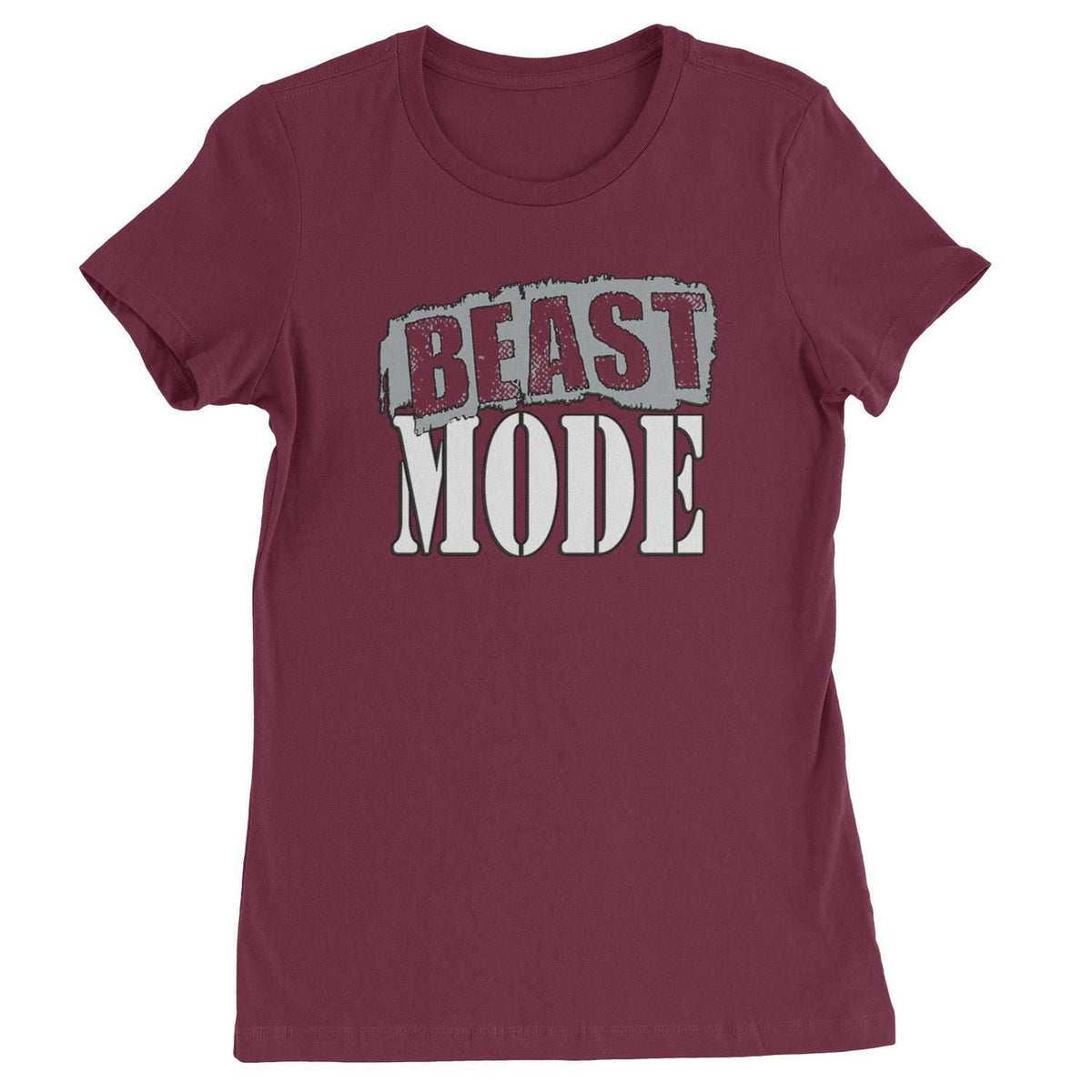 Beast Mode Training Gym Workout Womens T-shirt - Maroon / Womens X-Small